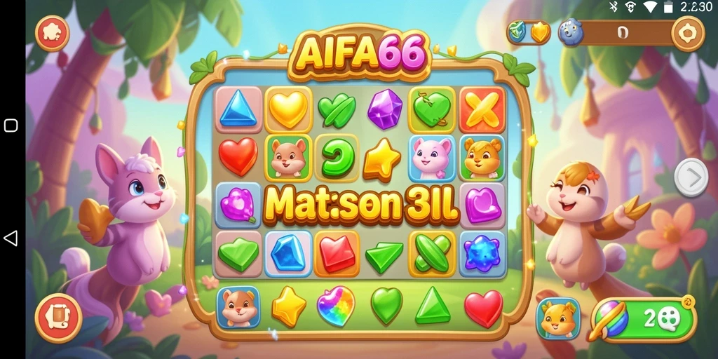 Tampilan gameplay AIFA66 yang menantang dengan warna-warni cerah.