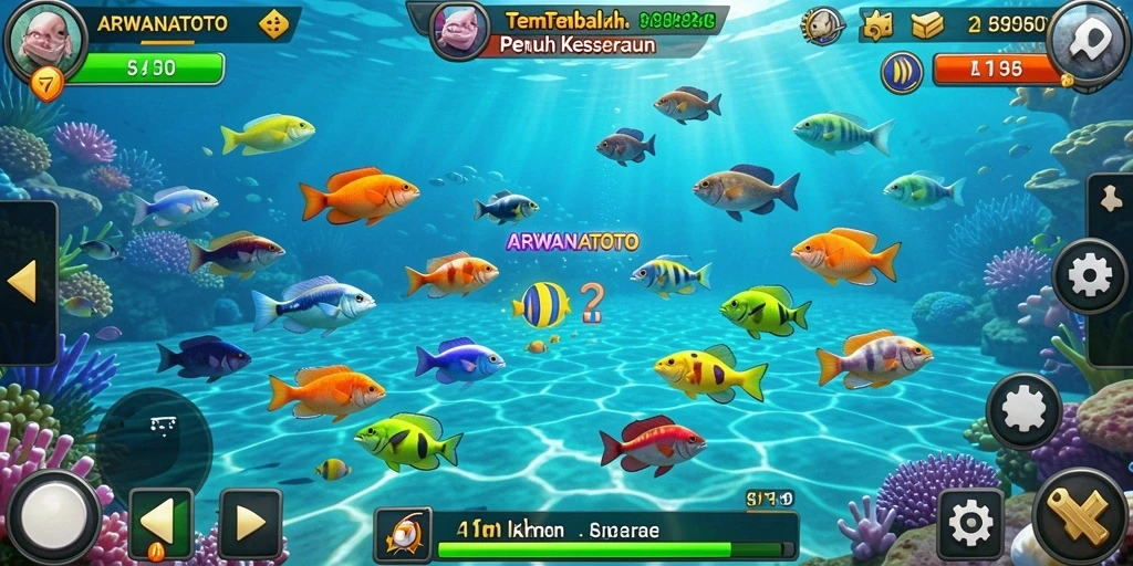 Tampilan menarik dari gameplay ARWANATOTO Tembak Ikan.
