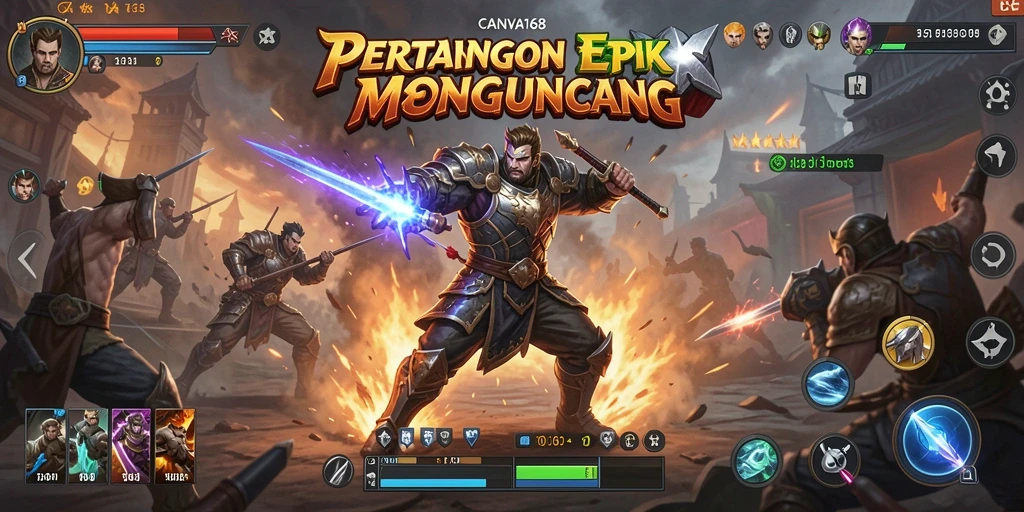 Tampilan mendebarkan dari pertarungan dalam CANVA168.
