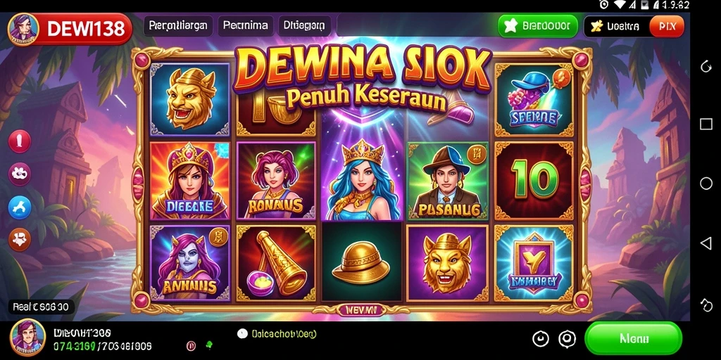 Screenshot DEWI138 menampilkan gameplay Slot yang menarik dan penuh warna.