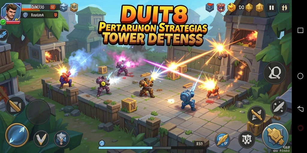 Screenshot menampilkan gameplay seru Tower Defense di DUIT8.