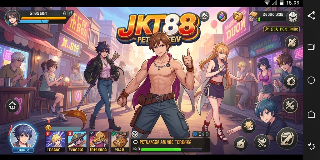 Screenshot JKT88 menampilkan momen seru dalam pertempuran Anime.