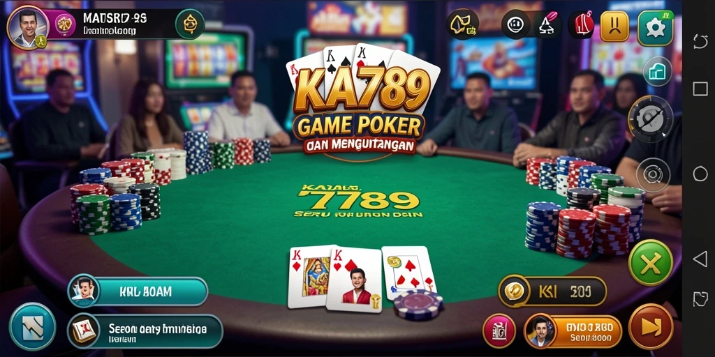 Gameplay seru poker di KA789 dengan suasana kasino nyata.