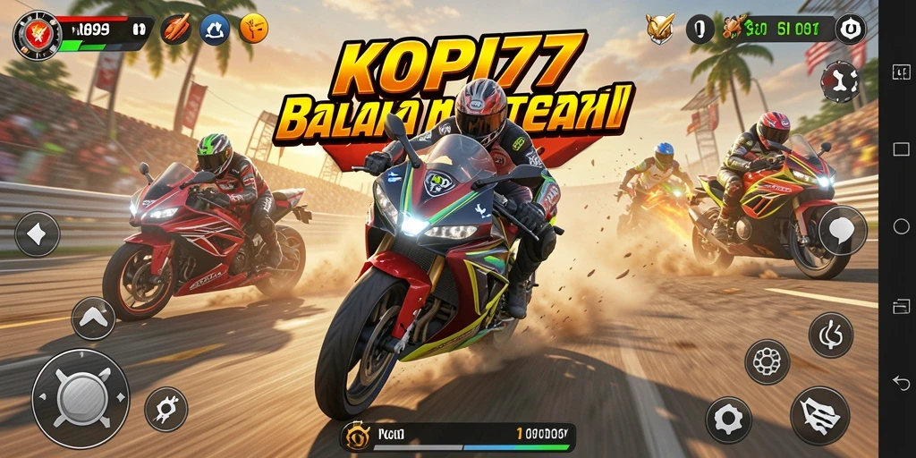 Gameplay KOPI77 dengan balapan motor yang mendebarkan.