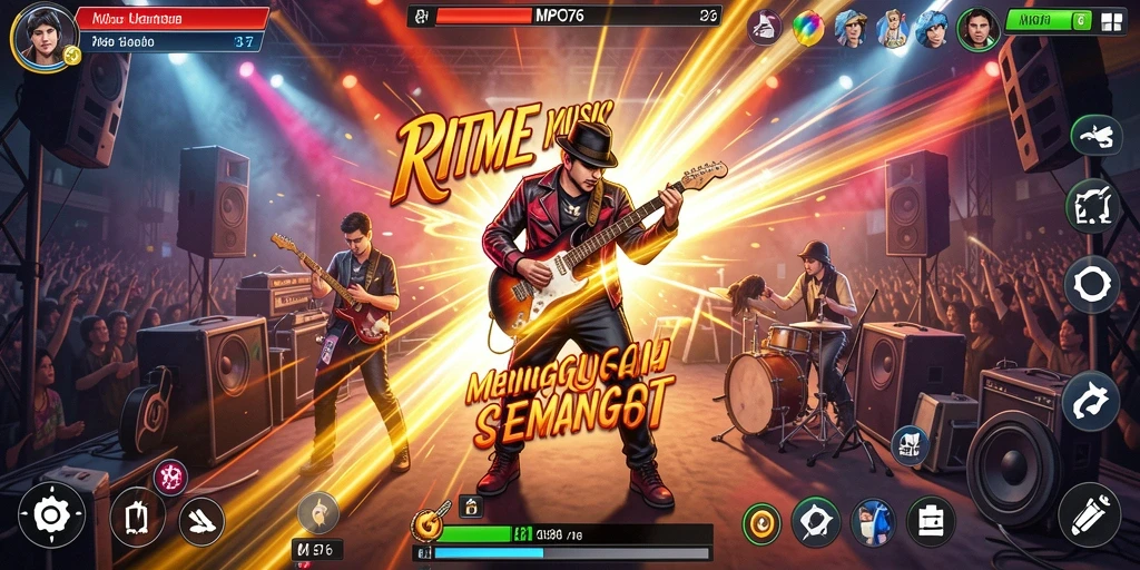Tangkapan layar utama MPO76 menampilkan gameplay menarik dengan alunan musik yang menawan.
