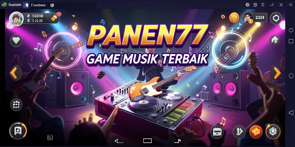 Tampilan gameplay menarik dari PANEN77 yang penuh semangat musik.