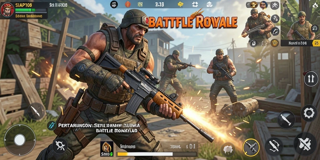Tampilan seru gameplay SIAP108 dalam pertarungan Battle Royale.
