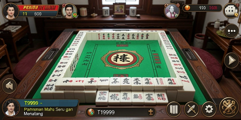 Screenshot T9999 menampilkan gameplay Mahjong yang seru dan menantang.