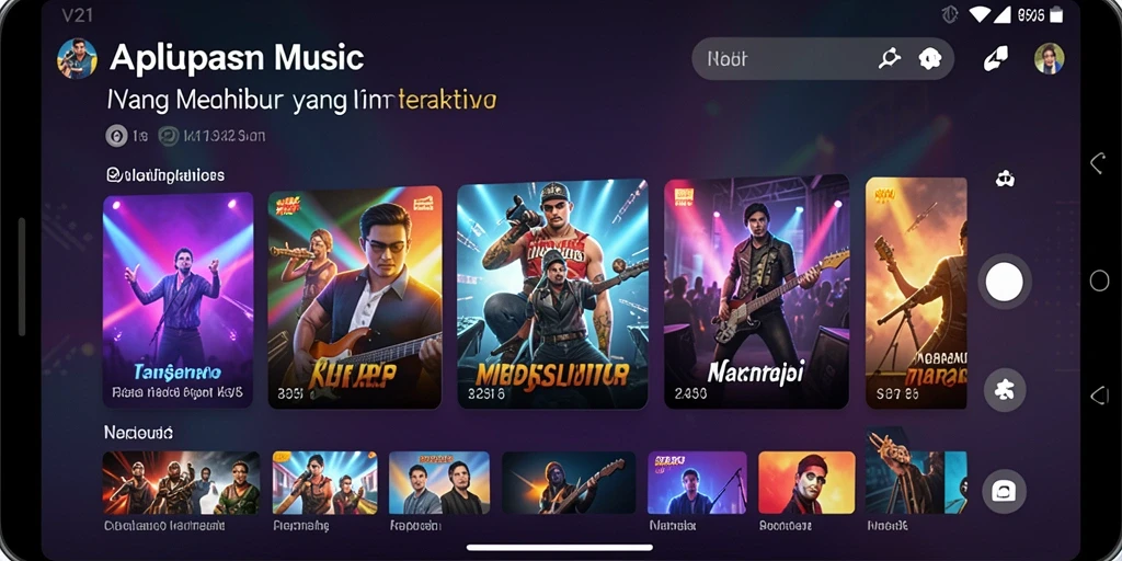 Tampilan antarmuka V21 yang menarik dengan gameplay musik interaktif.