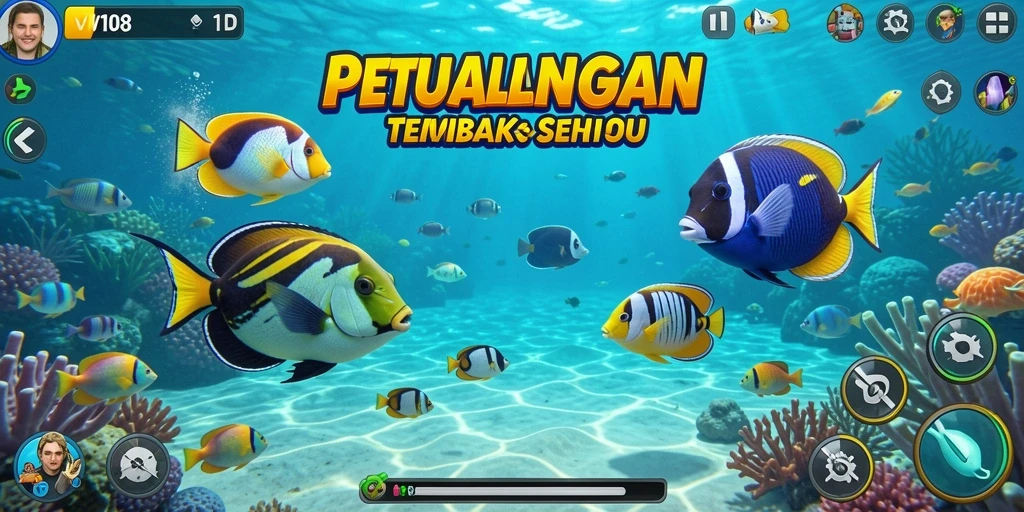Tampilan gameplay VW108 dalam menembak ikan yang seru dan mengasyikkan.